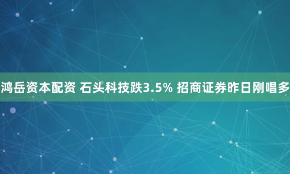 鸿岳资本配资 石头科技跌3.5% 招商证券昨日刚唱多