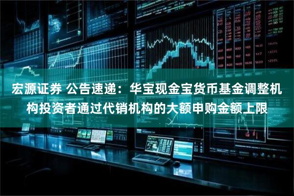 宏源证券 公告速递：华宝现金宝货币基金调整机构投资者通过代销机构的大额申购金额上限
